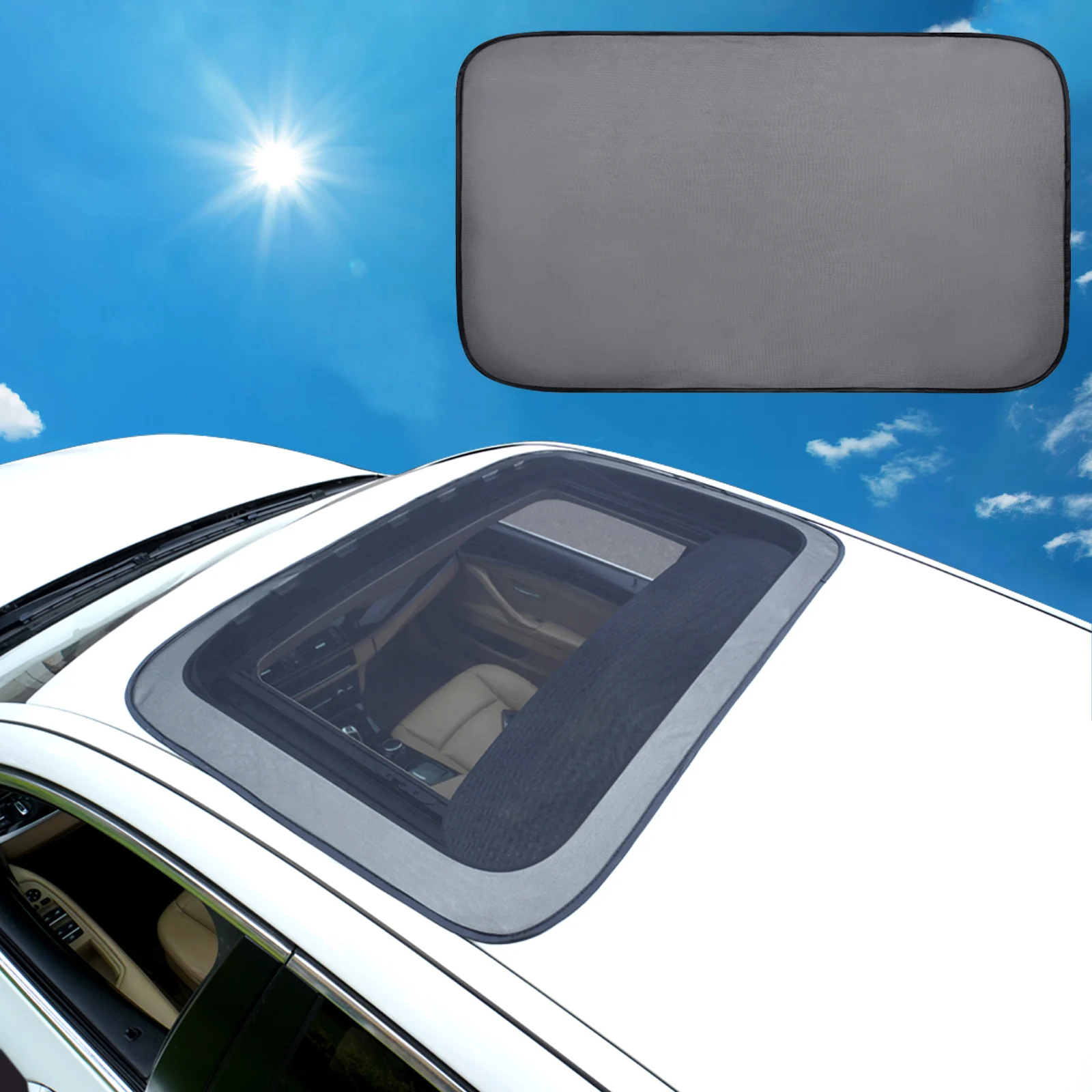 Magnetic Car Sunroof Sun Shade Moonroof Mesh SUV Tent Roof Cover Camping Kept The Bugs Out Insect Screen Awnings Net Trips Camp