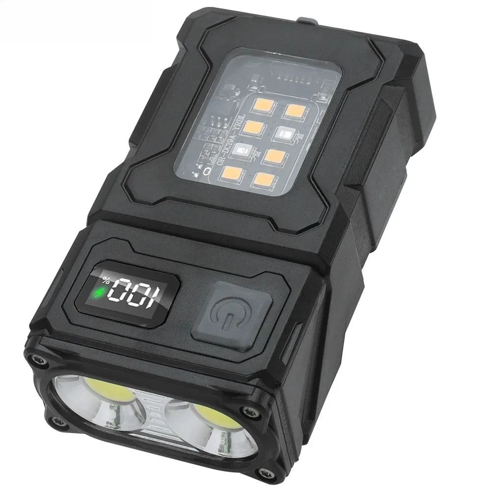 

Outdoor Flashlight Keychain 180Rotations Magnetic Powerful USB-C Rechargeable Work Light Camping Fishing Torch Emergency Lamp
