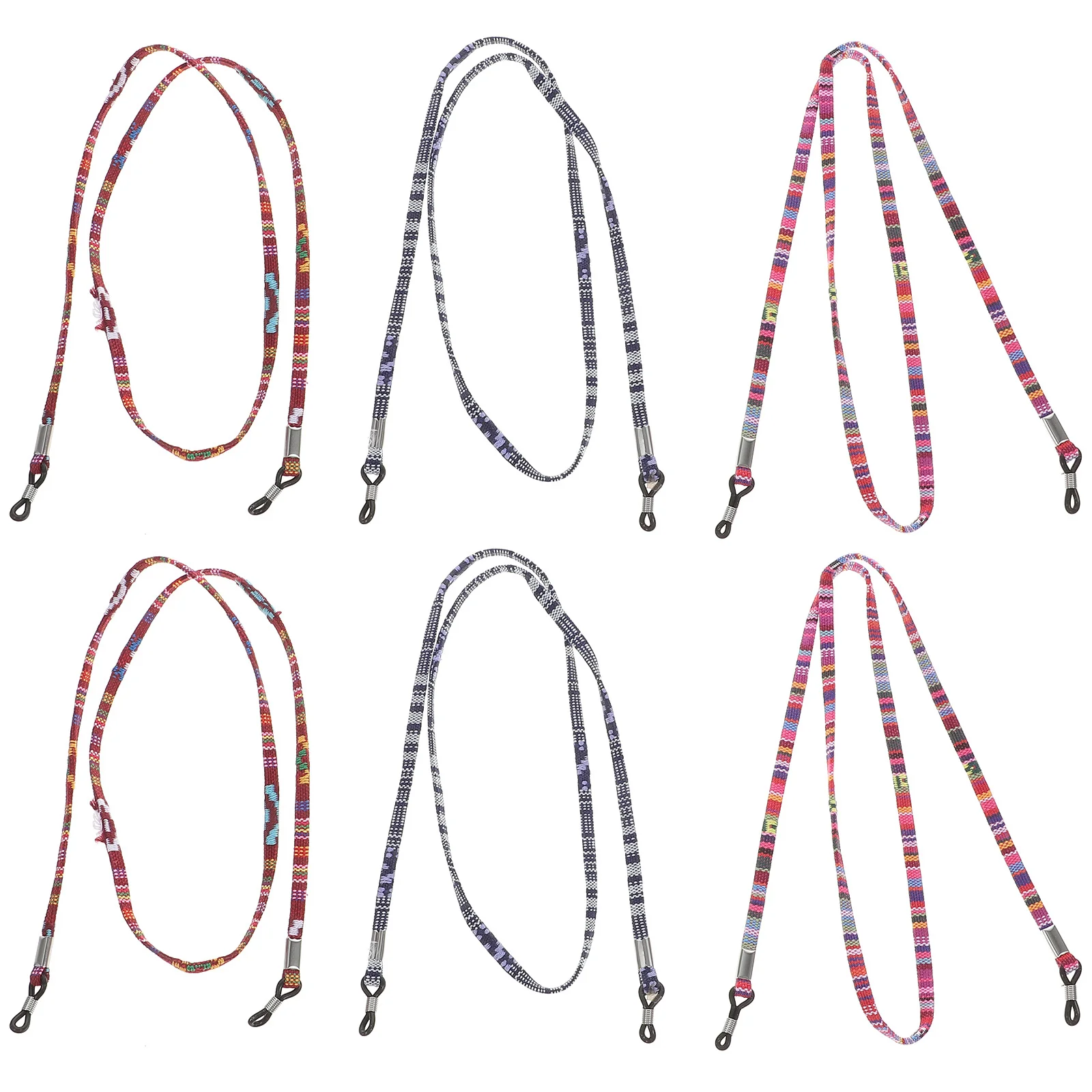 Porte-lunettes avec lanière pour lunettes de soleil, 6 pièces, retenue de cou légère, chaîne de lunettes à la mode pour hommes et femmes