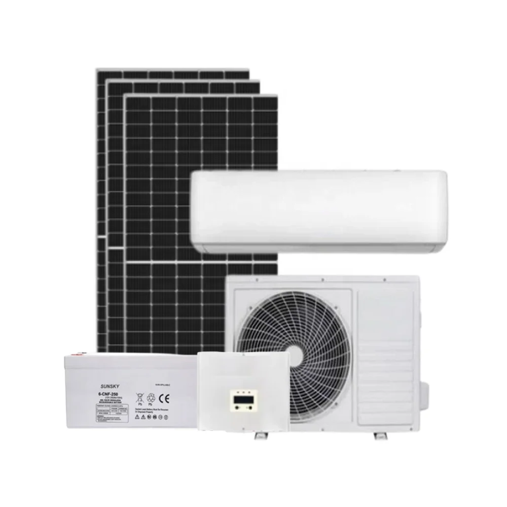 Solar air Conditioner 1 Ton 1.5hp 12000 Btu with Solar Panel Multi Split Ac Unit Hybrid Power Energy System