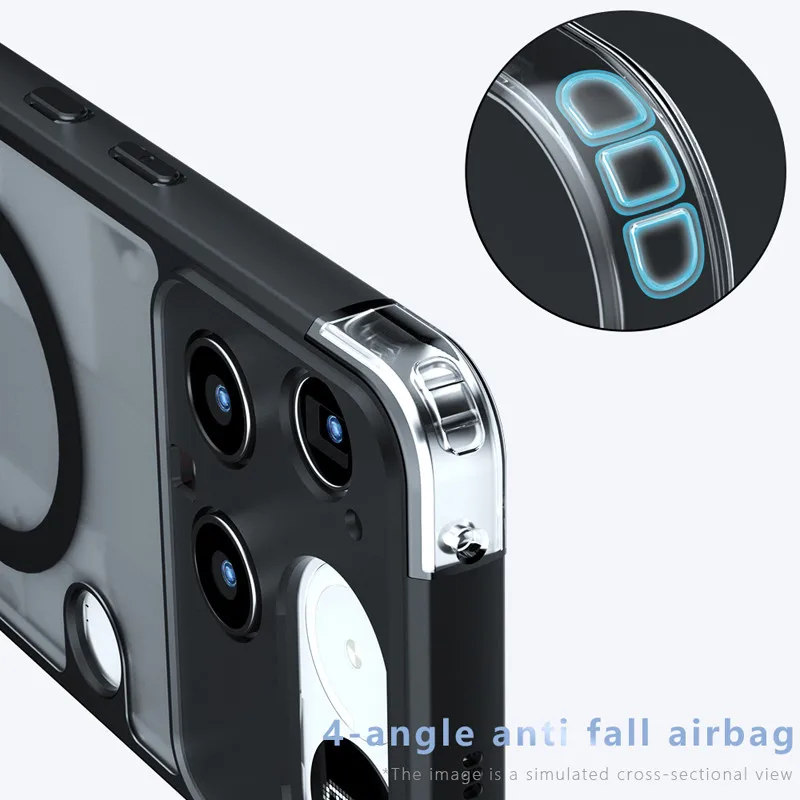 

Магнитный чехол для телефона Nothing 3, ELVEV, противоударный воздушный чехол из ТПУ, жесткий ПК, матовый чехол на присоске для телефона с ощущением кожи