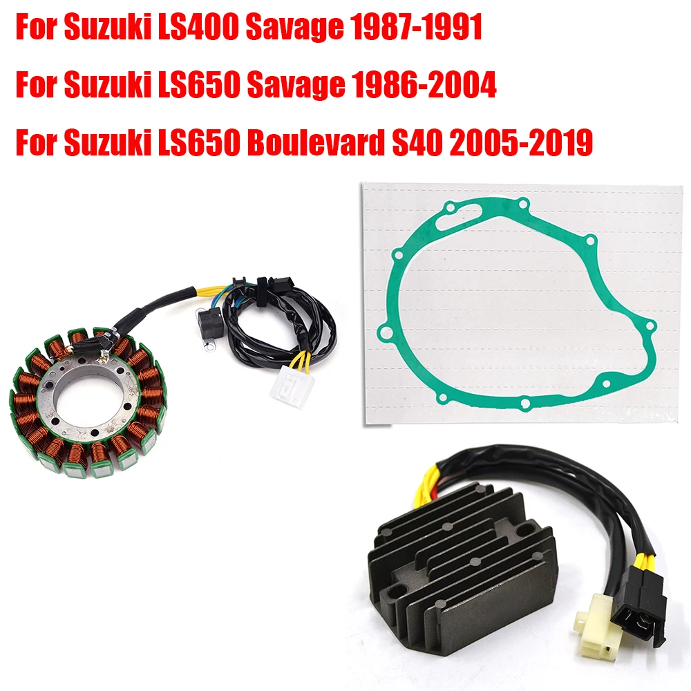 Bobina del Estator del Motor LS 400 / 650 + Regulador Rectificador para Suzuki LS400 Savage 87-91 LS650 Savage 86-04 LS650 Boulevard S40 05-19