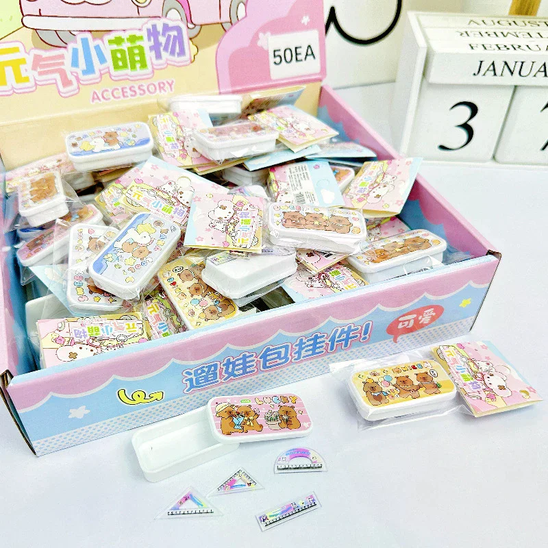 Miniature 5-Piece Stationery Set, Play Pencil Box Replica Toy, Lifelike Model Home, Petite Stationery Box