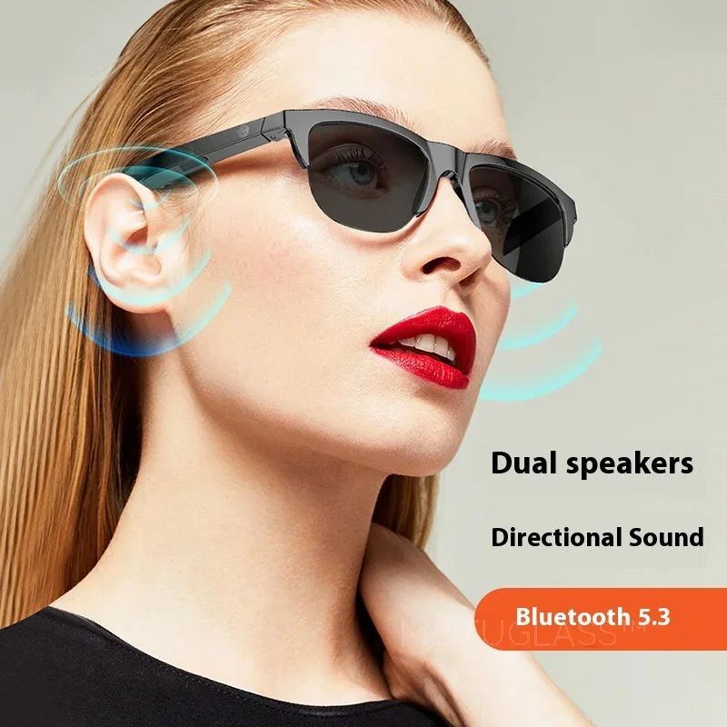 Smart Bluetooth Glasses Wireless Bone Conduction Headphones Hands Free Audio for Driving and Outdoor Use