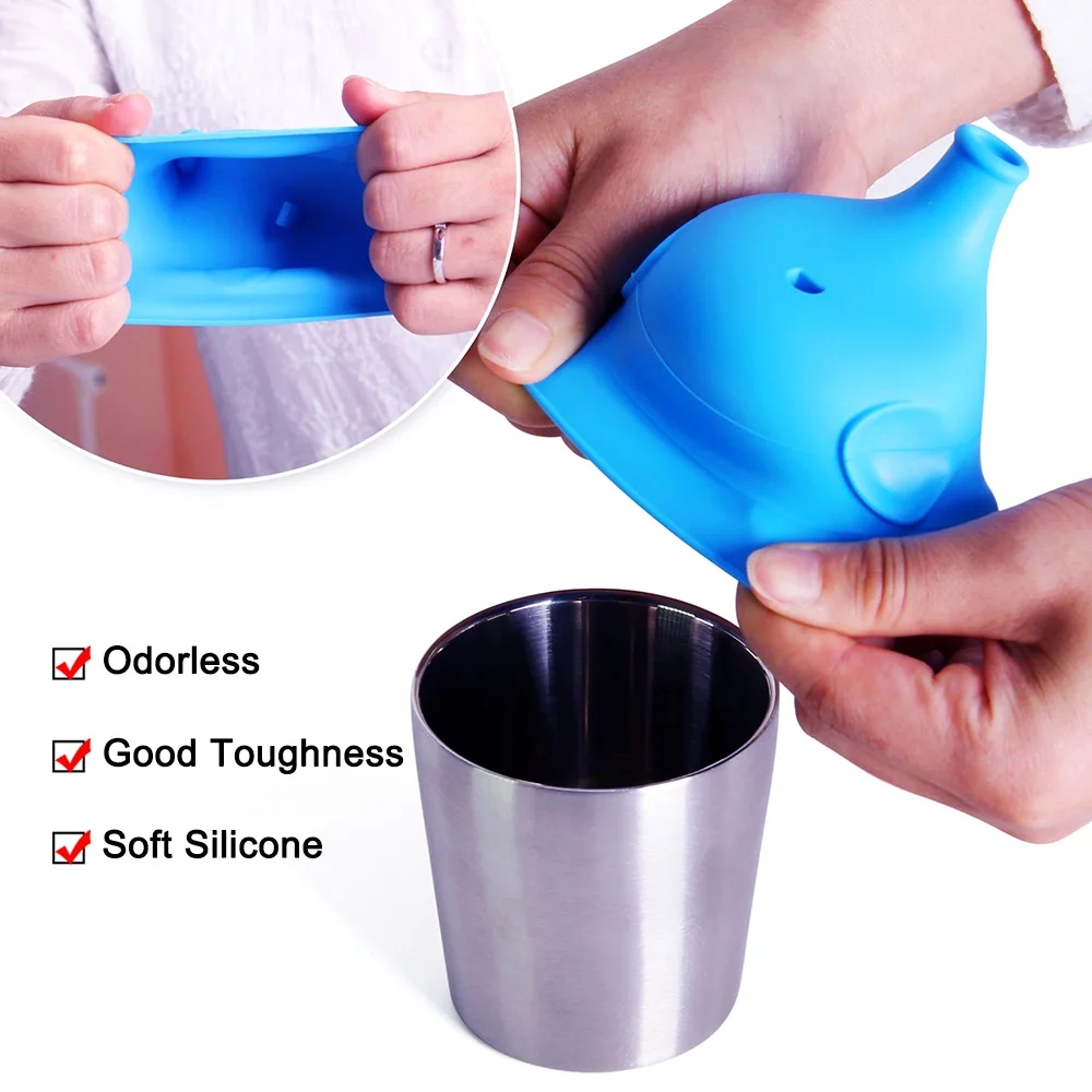 1Pc 30G Elephant-Shaped Soft Silicone Cup Mouth Cover For Children Training Suction Cup Drink Bottle Spill-proof Cap Nozzle