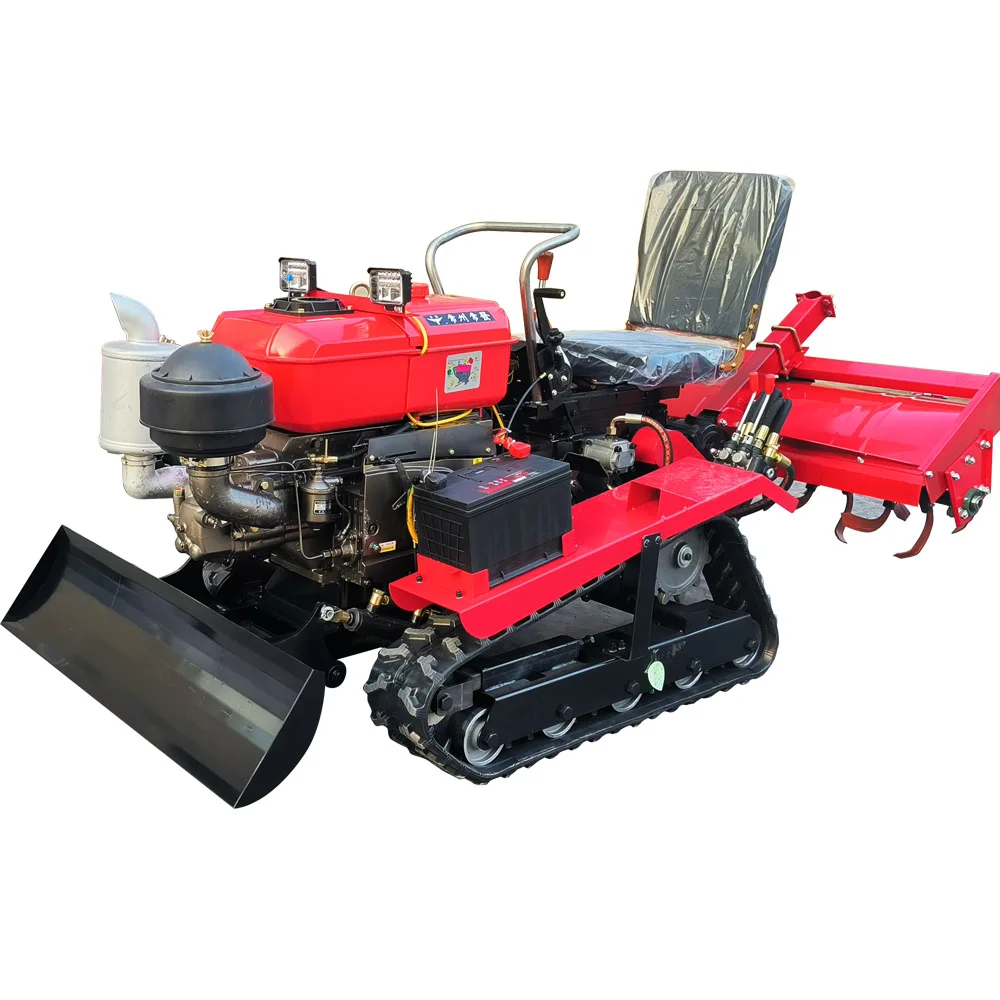 Riding Crawler Micro-tillage Machine Multi-function Agricultural Rotary Tillage Machine Greenhouse Orchard Paddy Field Ditching