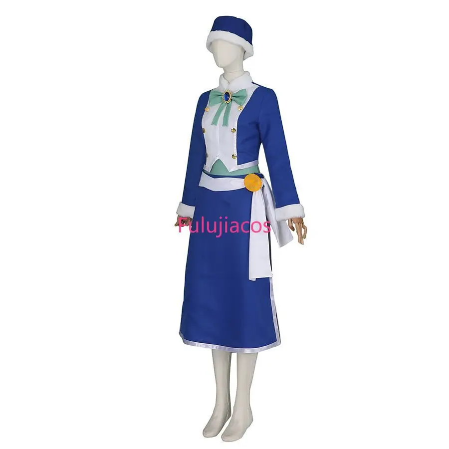 Juvia Lockser Cosplay Costume Full Set Blue Long Dress Anime Female Cosplay Outfit view 2
