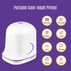 Pekoko Portable Color Inkjet Printer Handheld Printer Support 1200dpi Wireless Connection Compatible with Android/iOS Smartphone