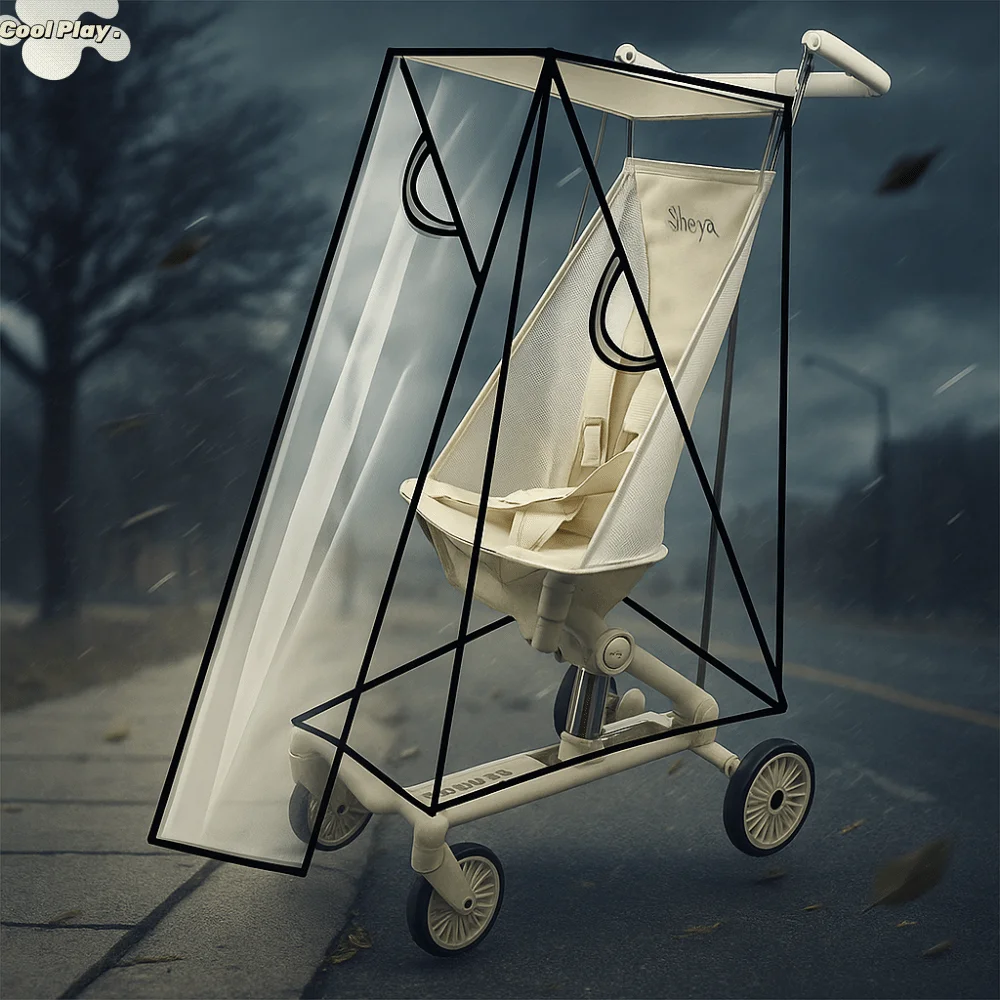 

Прозрачный детский зонтик, непромокаемый чехол для коляски, ветрозащитный водонепроницаемый карманный дождевик для коляски, защитный щит для путешествий