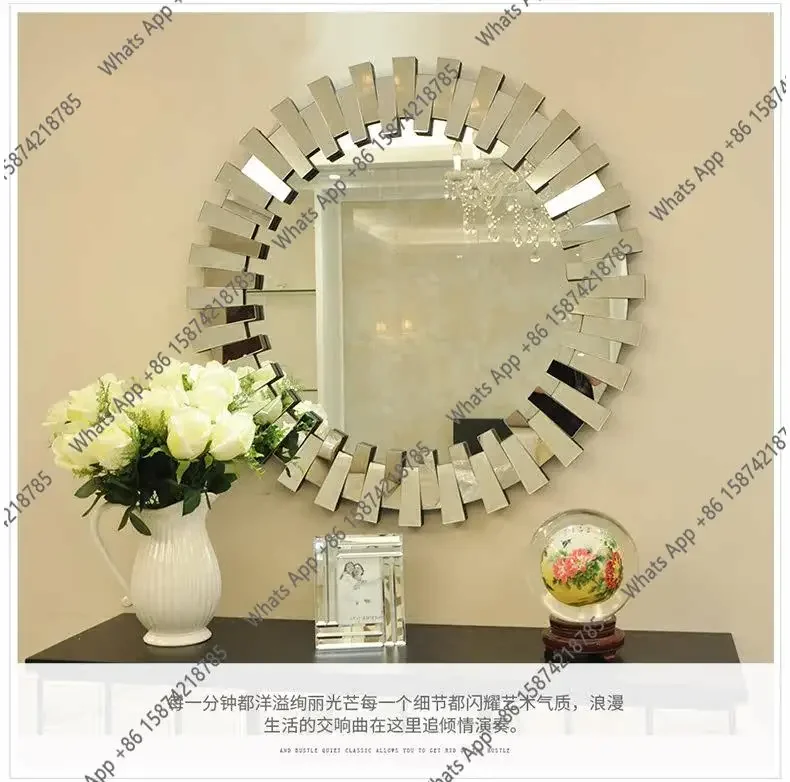 X36 Three-dimensional Hanging Mirror Decorative Porch Bathroom Mirror Cosmetic Mirror Wall Hanging Wall Decoration Post-modern
