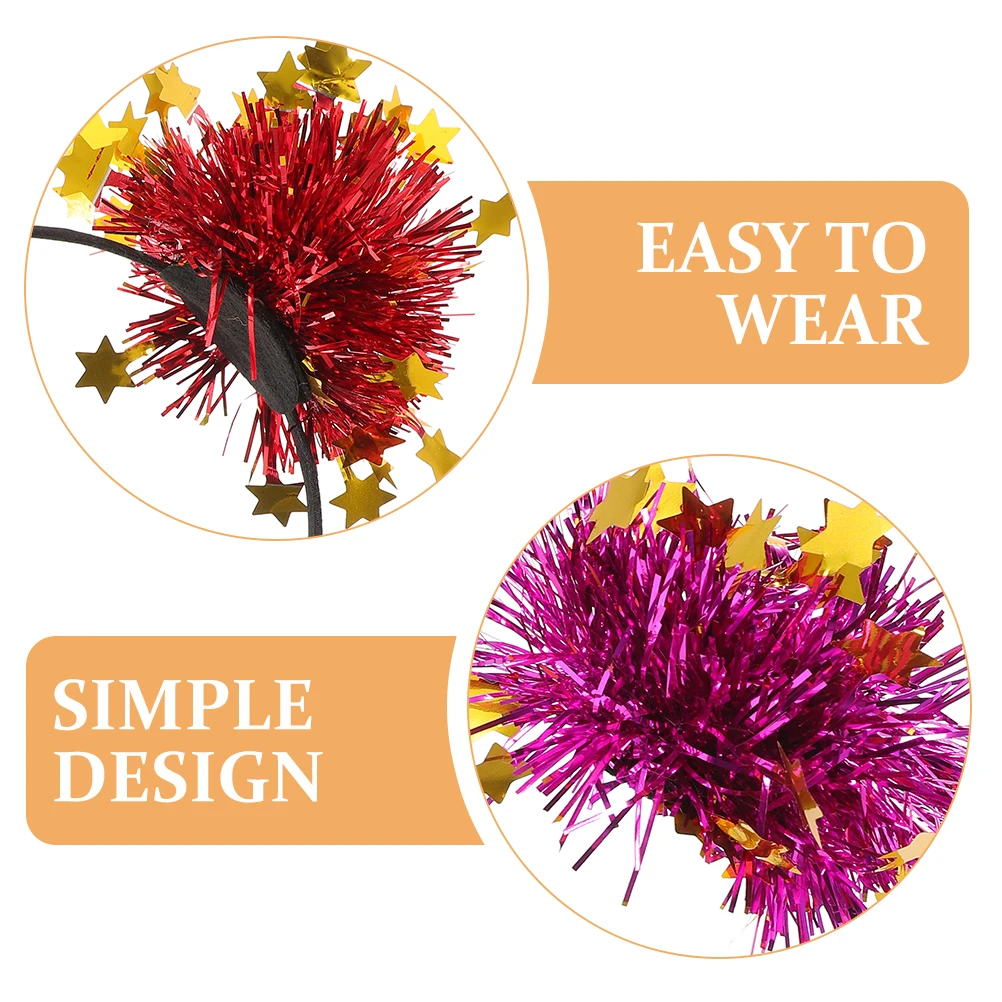 4 قطع من عصابة الرأس على شكل نجمة للنساء والفتيات وحفلات أعياد الميلاد وإكسسوارات الشعر اللامعة وعصابات الرأس المزخرفة للأزياء التنكرية