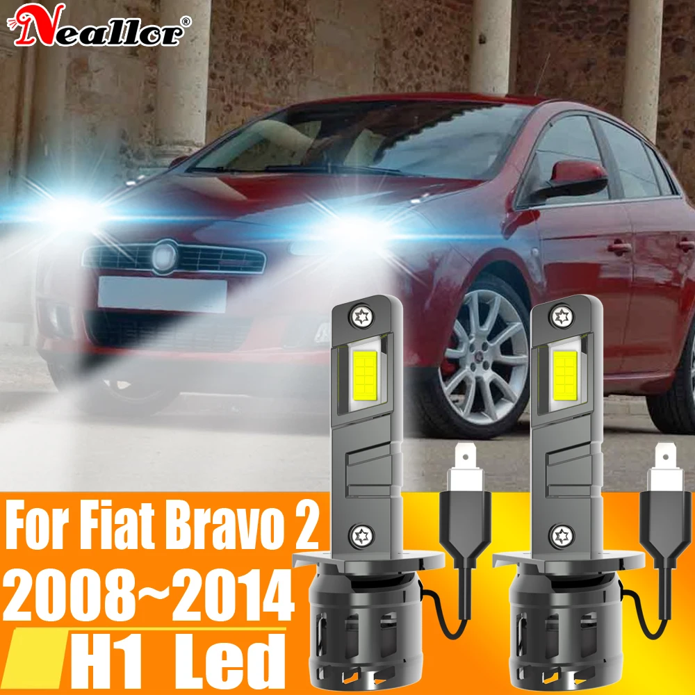 2x H1 Led Light Canbus Bulb Car Headlight High Power Auto Fog Diode Moto Driving Running Lamp 12V 55W For Fiat Bravo 2 2008~2014