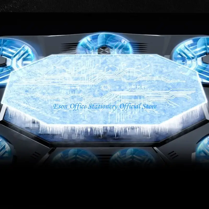 لوحة تبريد الكمبيوتر المحمول 6 مراوح Rgb حامل تبريد الكمبيوتر المحمول برودة المبرد قاعدة حامل الكمبيوتر المحمول مع حامل توسيع الهاتف LED