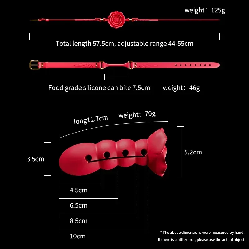 BDSM mainan seks berbentuk mawar Multi segmen bola mulut mawar sumbat mulut desain ergonomis produk seksual pasangan menstimulasi G Spot 18