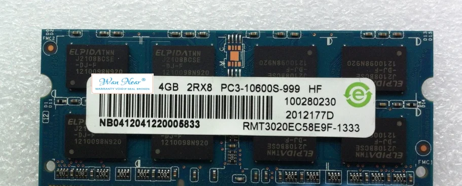 

For 4G 1333 PC3-10600S RMT3020EC58E9F-1333