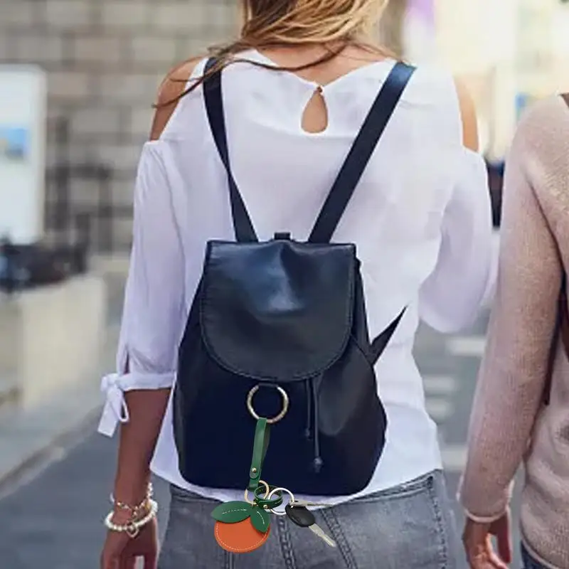 LLavero de cuero con forma de fruta para mujer, tarjetero de PU, llaveros novedosos, Moda Para billetera, cinturón, bolso escolar