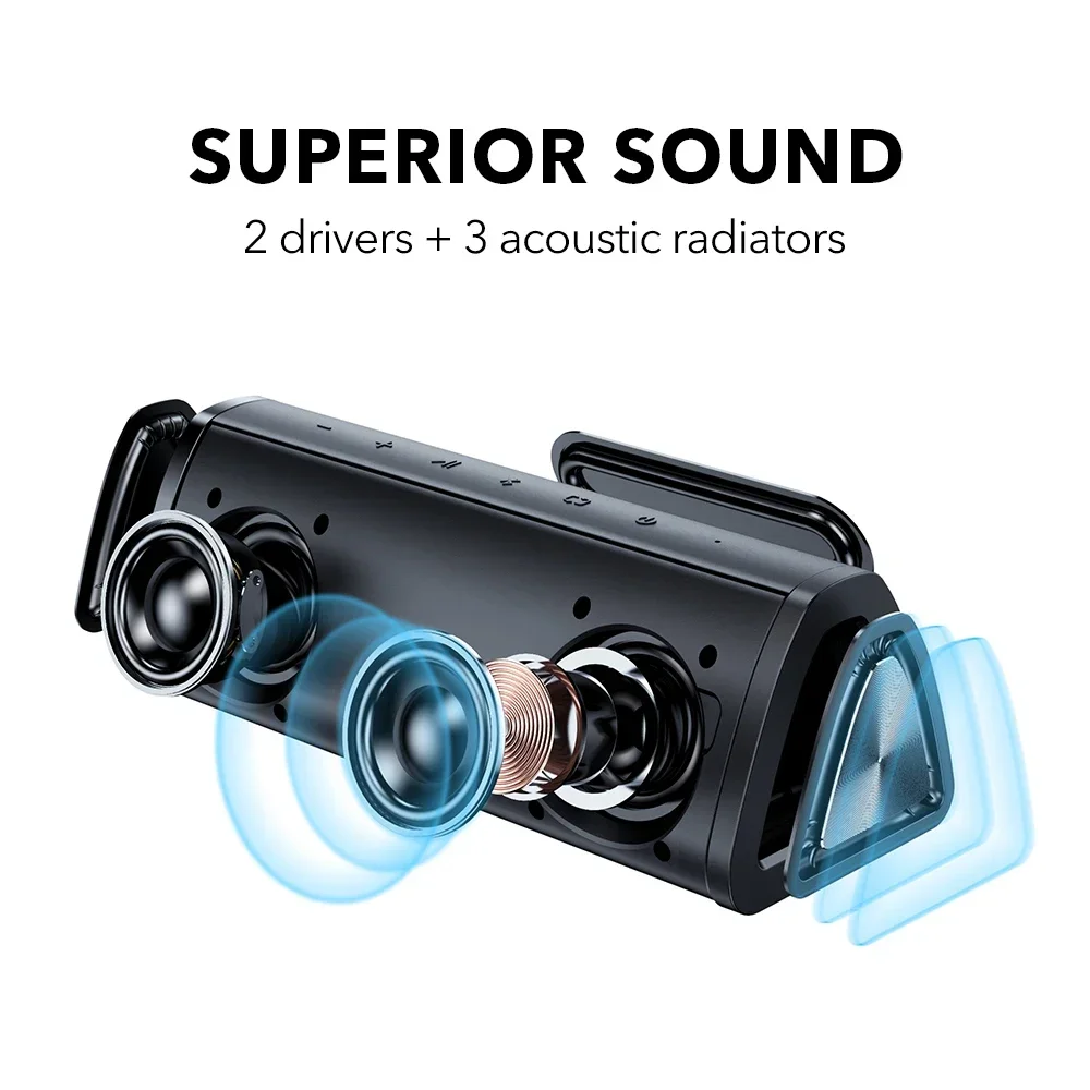 mifa A10+ Alto-falante bluetooth portátil 360 °   Som estéreo 20W IPX7 à prova d'água sem fio bluetooth 5.0 alto-falante 24 horas de tempo de reprodução