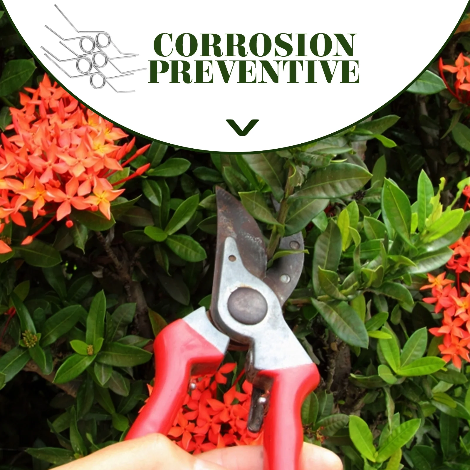 

10pcs V-shape Springs Pruning Shears Stainless Steel Replacement Parts White Garden Tools Scissors Accessories