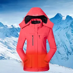 4 Heating Areas Women's Winter Jackets Heated Coat With 3 Heating Level Warm Jacket Washable Ski Coat(Batteries Not Included)