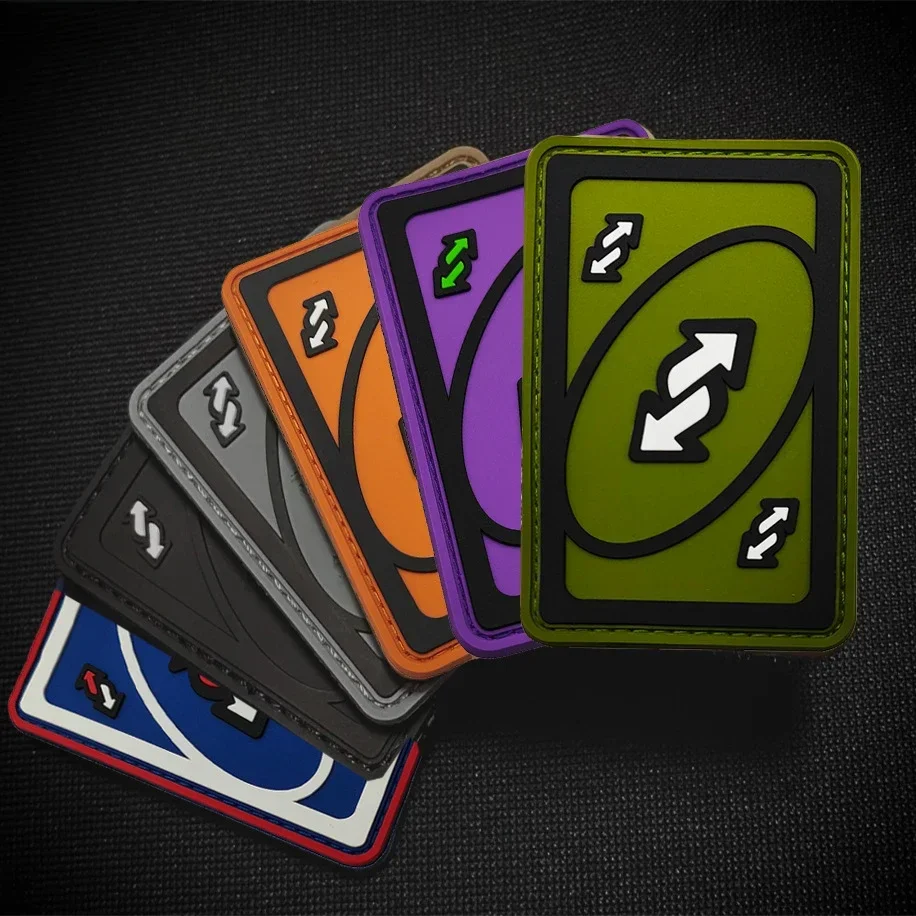 

Halloween Version Tactical Reverse PVC Patch Soft Rubber Party Board Game Flip Poker Card Hook and Loop Backpack Badge