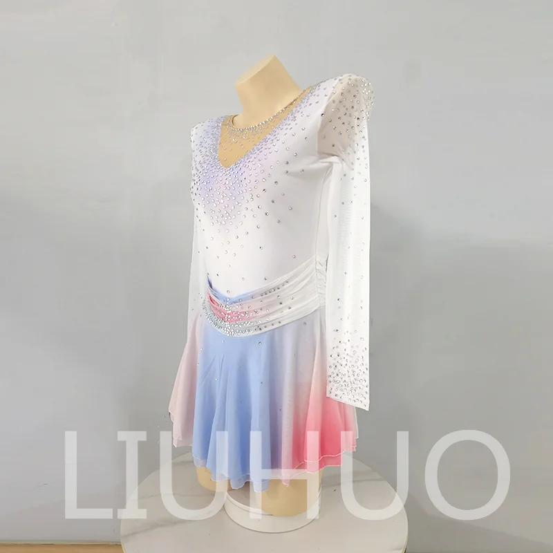 LIUHUO Ice Figure Skating Dress Girls Women Teens Stretchy Spandex Competition Wholesale BD8013