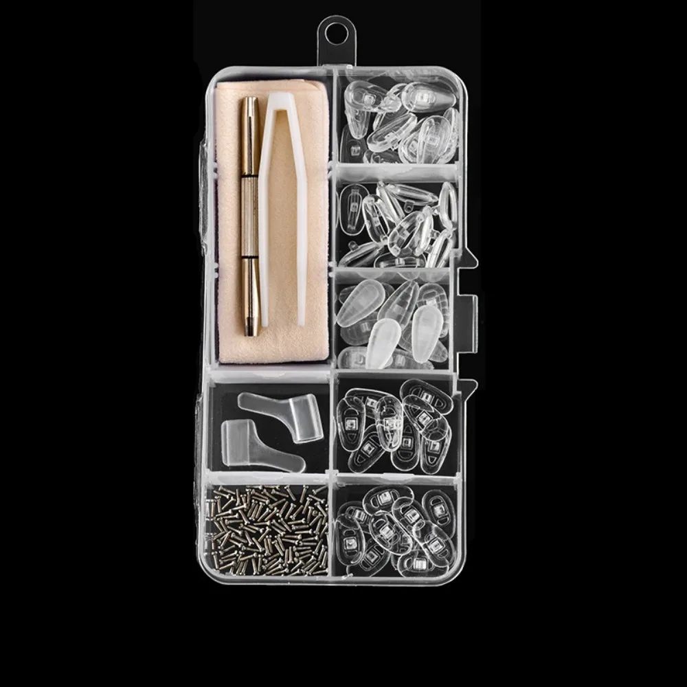 Silicone Eyeglass Repair Kit Replaceable Durable Nose Pads Repair Kit Easy To Use Sturdy Precision Screw Sets Repair Accessories