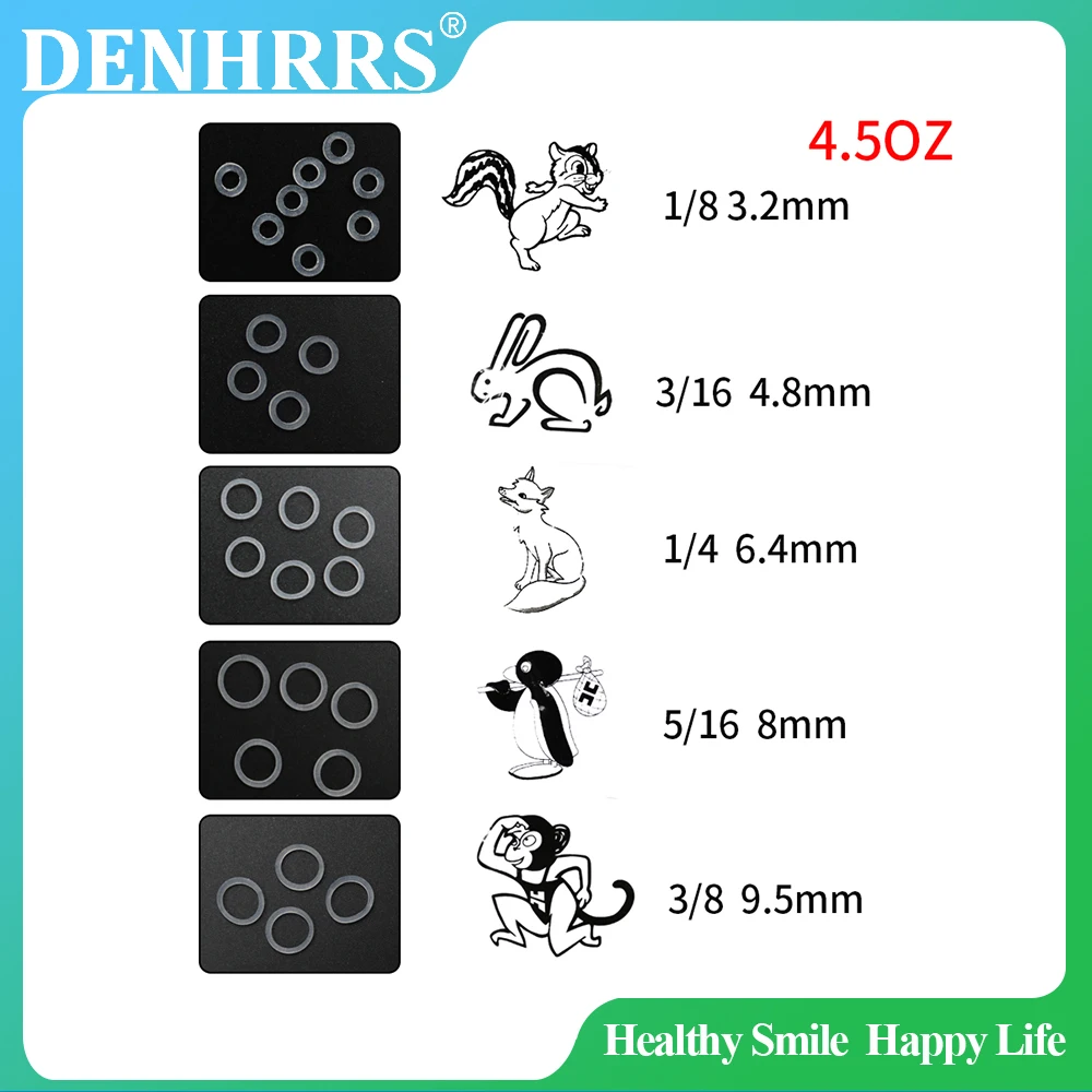 10Packs Dental Orthodontic Silicone Bands for Teeth Braces Transparent Elastic Band 4.5OZ