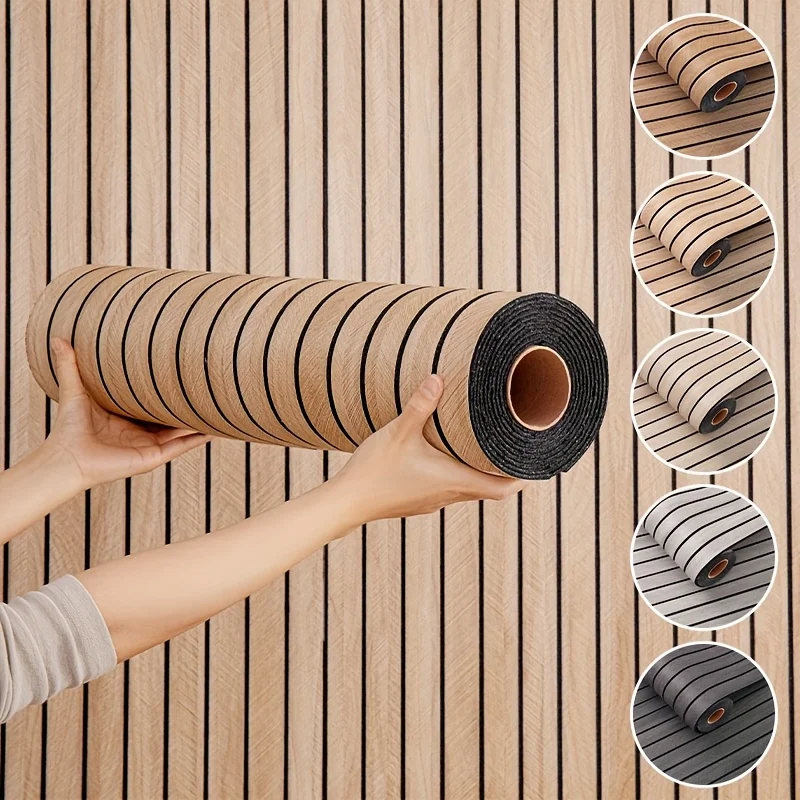 3D Retro Wood Grain Self-adhesive Wallpaper Perfect for DIY Ceiling and Wall Projects SXP Foam Stickers Removable Waterproof