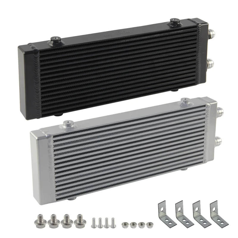 

Universal Medium Bar and Plate Dual Pass Oil Cooler Core:14"x5.5"x1.58" Black/Silver 1PCS