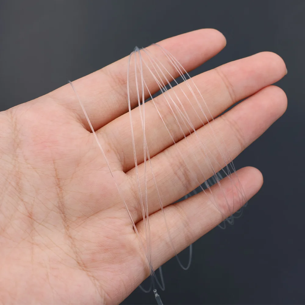 3 Teile/paket 0X ~ 7X Geschweißte Schleife Klar Nylon Tippet Linie 9FT/2,28 M Konische Führer Fliegen angelschnur Fliegen Linie Führer – Detail 7