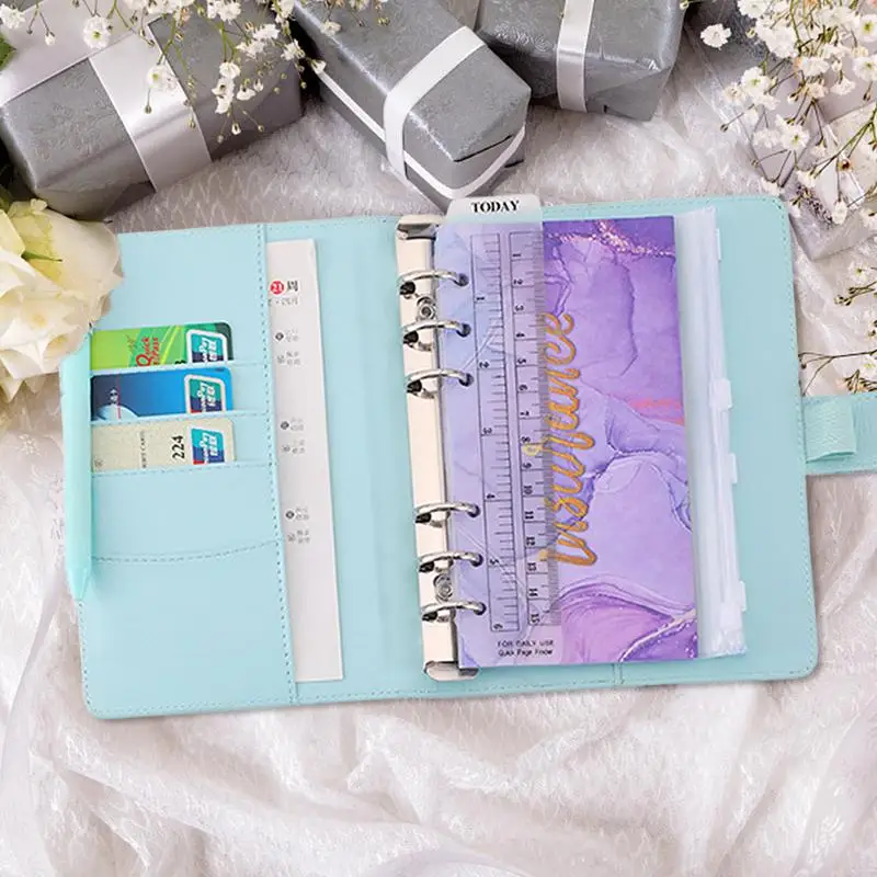 Imagem -05 - Leather Budget Binder Money Book Organizer Fácil de Transportar Budget Planner a6 pu