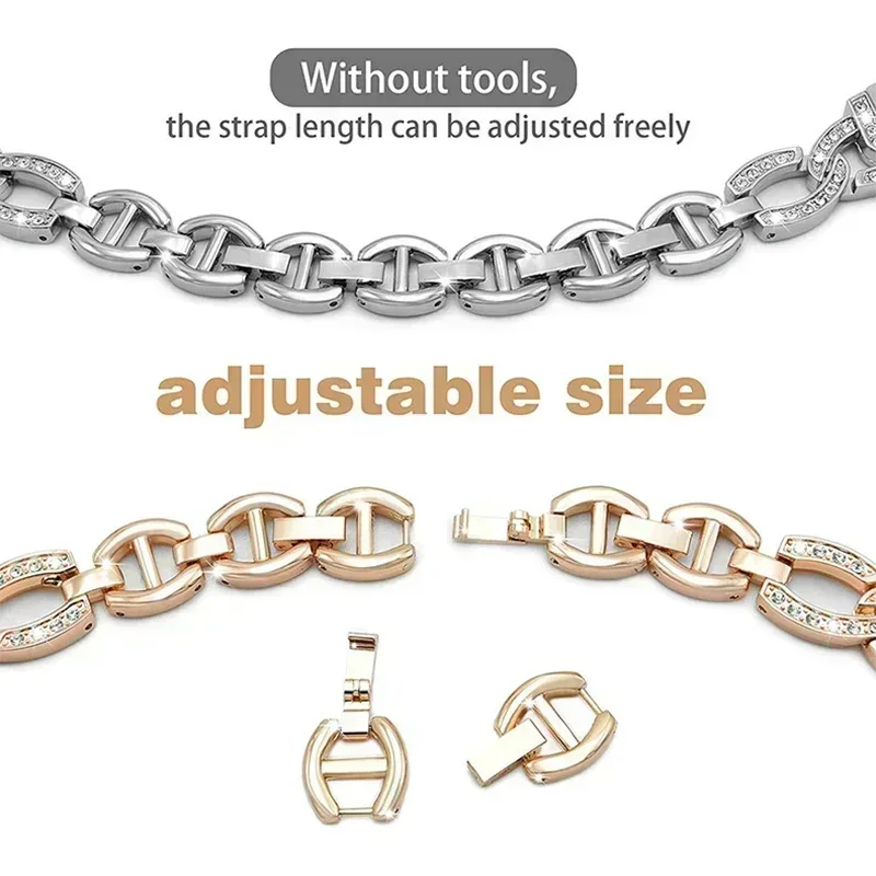 Funda protectora de correa para HUAWEI BAND 10 correa de reloj de diamantes para Huawei Band 9 pulsera de Metal para huawei band 8 7 carcasa protectora