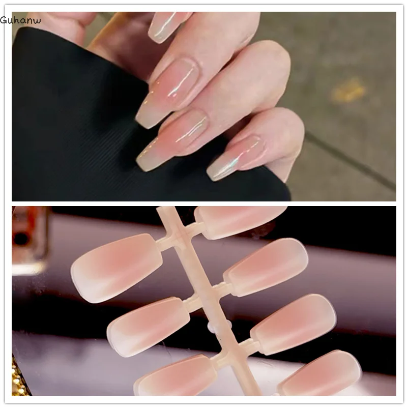 

【WHB43】30Pcs Blush Color Fake Nails Removable False Nails Wearable Press On Fake Nails Nail Tips Nails Art Extension Tools