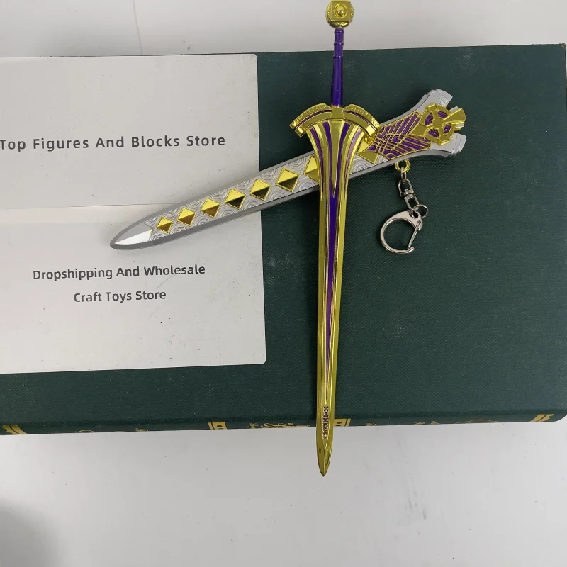 Anime Fate - Espada Excalibur, 22cm/8,66 polegadas, Não Afiada, Metal de Liga de Zinco, Acompanha Bainha, Modelo Colecionável com Tema de Anime e Jogo