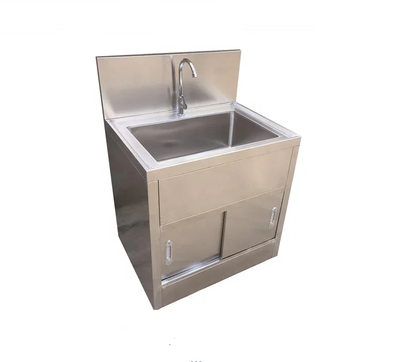 Hospital Furniture Stainless Steel Hand Wash Scrub Sink Wash Sink Pedal/ Sensor Operated Medical Hand Wash Basin Sink