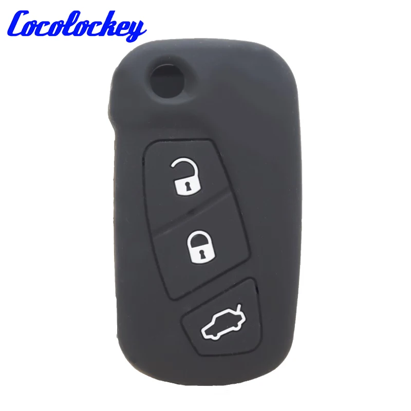 

Cocolockey силиконовый чехол для дистанционного ключа автомобиля, защитный чехол для Ford KA MK2 2008-2016, 3-кнопочный откидной чехол для ключа, держатель брелка, 2 шт./лот