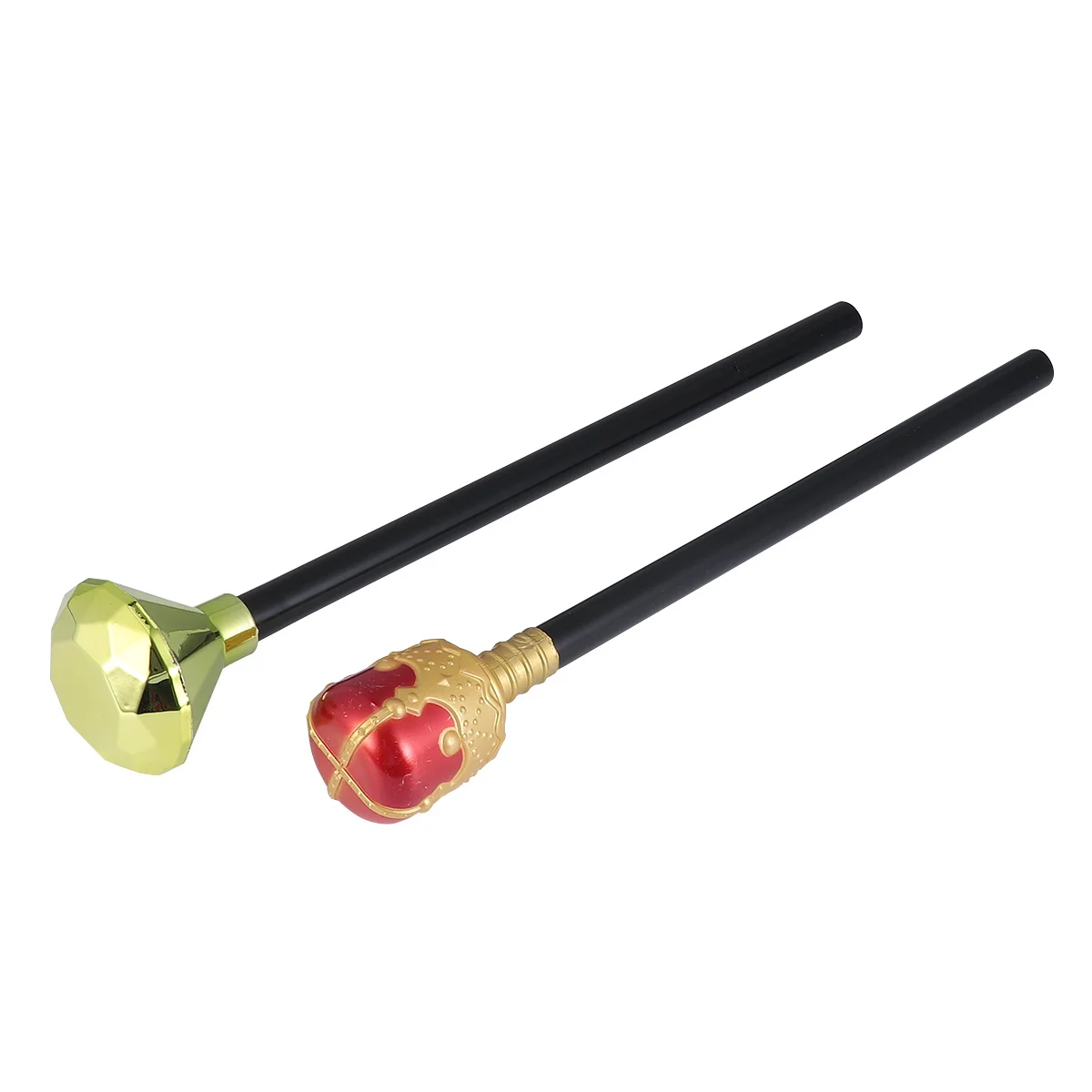 

2PCS Royal Set Durable Plastic Halloween Costume Accessories King Halloween Scepter Set Queen Wand Staff Props