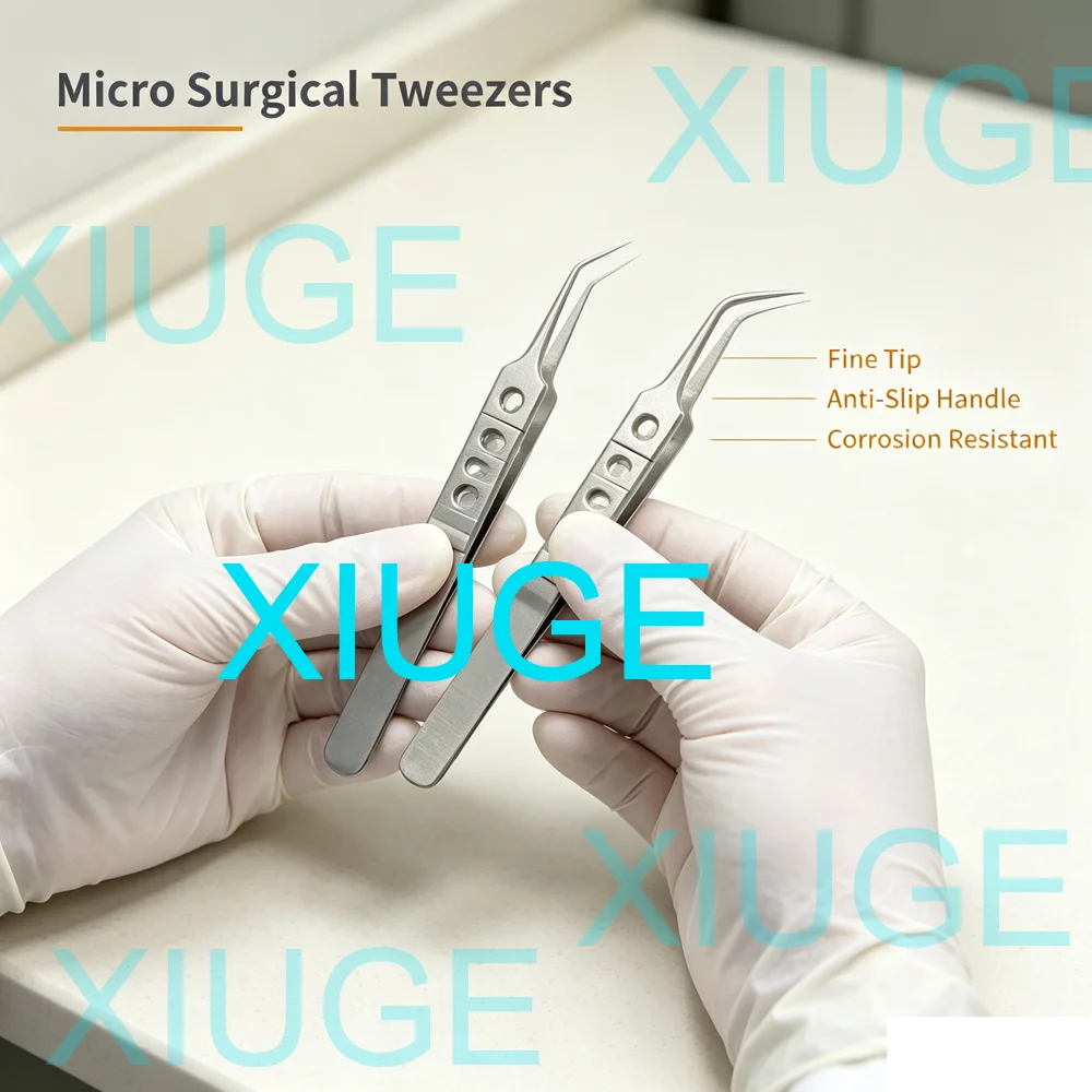 Stainless Steel Microsurgery Tweezers for Ophthalmology Double Eyelid Plastic Surgery Fat Removal Surgical Instrument