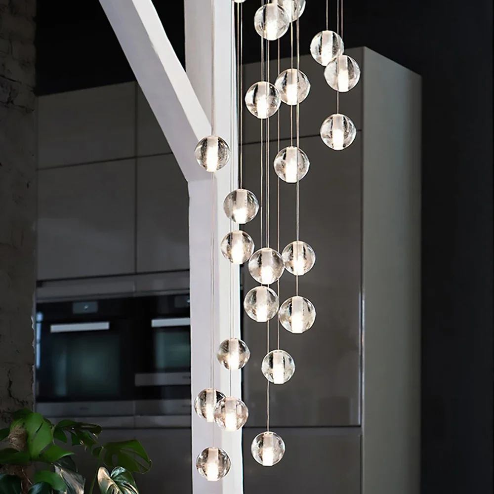 

Modern Crystal Chandelier Lighting LED Pendant Hanging Light Crystal Ball Chandeliers Stair Cristal Chandelier Home Lighting