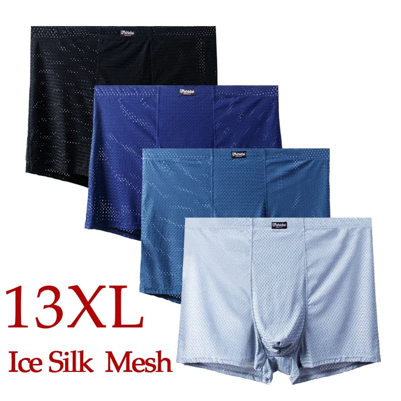 13XL-3XL Mesh Hole 4PCS Men Boxer Underwear Boxer Shorts Men Sex Underwear Man Underwear Light Soft Durable In Middle Breathable