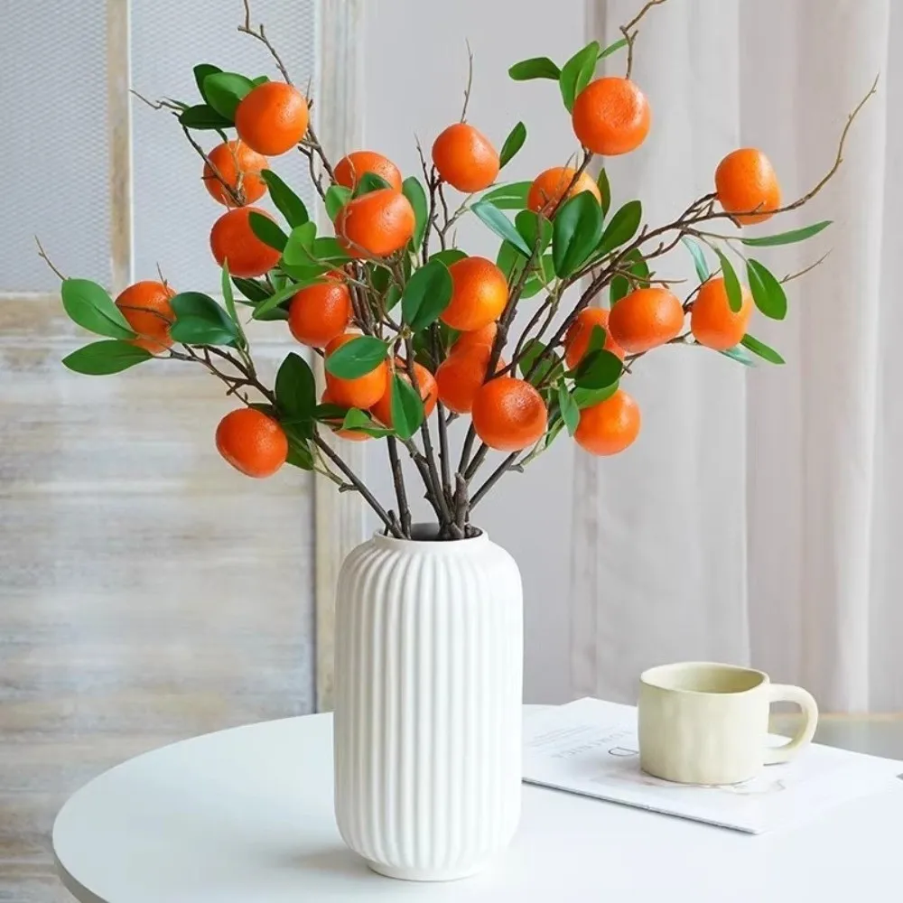 

Realistic Artificial Fruit Branches Lifelike Multi-Branch Simulation Peaches Decorative 7 Fruit Fake Plants Festival Decorations