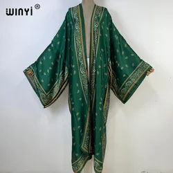 WINYI kimono 2023 купальник sweter damski luźny długi strój imprezowy Boho Maxi stroje plażowe dla kobiet zakrywają stroje kąpielowe kaftan