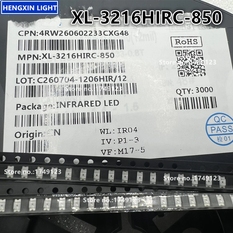 XL-3216HIRC-850 3216HIRC-850 3216HIRC Infrared Emitting Tube,1206 SMD 850nm~858nm Lamp Beads