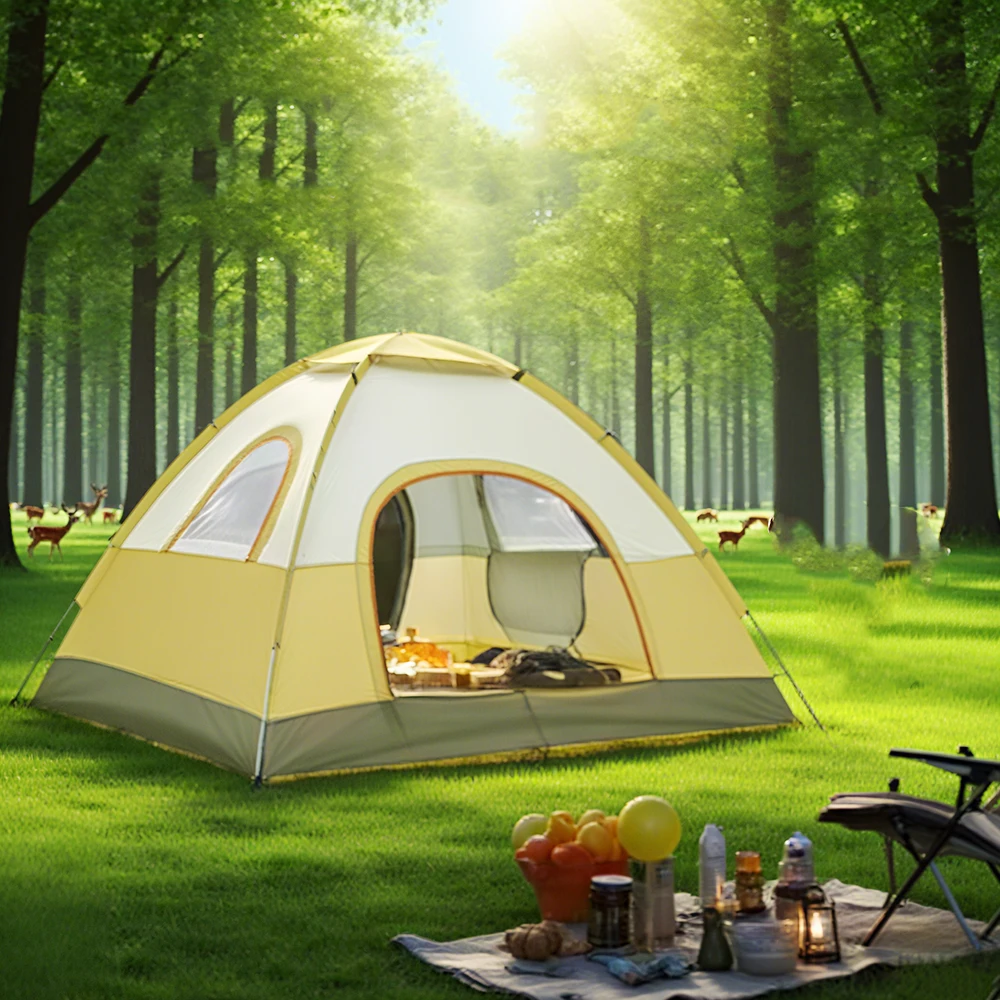 

STLF Luxury Family Tent Outdoor Automatic Folding Portable Camping Equipment with Rain Thickening for Glamping Overnight Stay