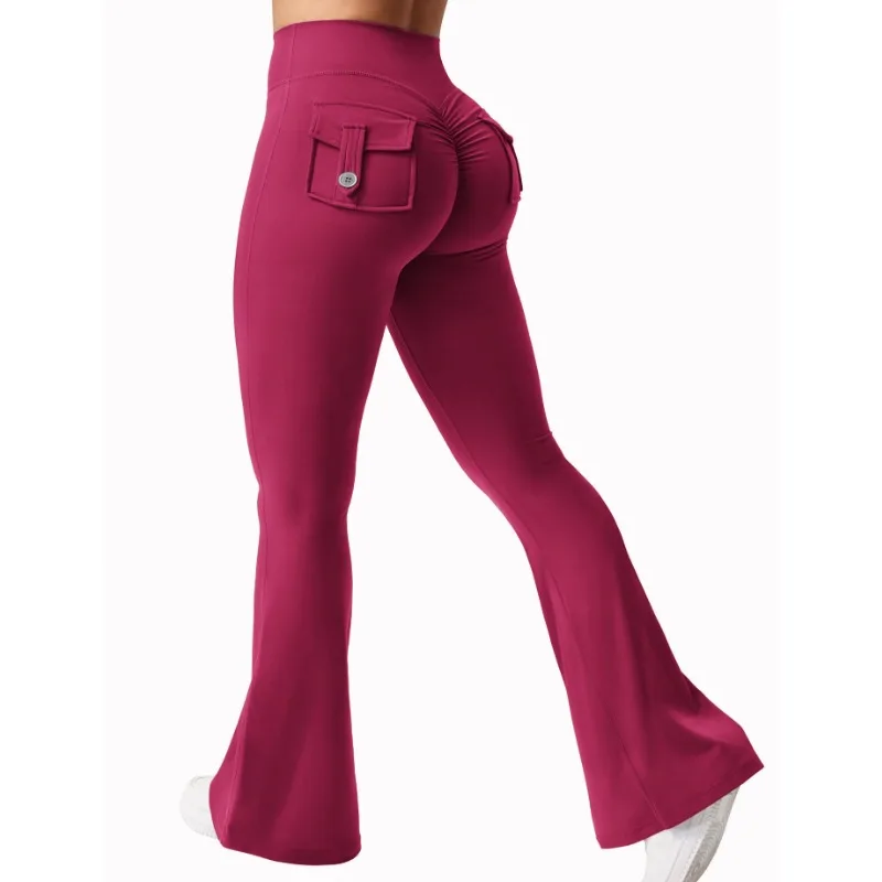 

2025 Newest Women Wide Leg High Stretch Yoga Leggings Naked Feeling Compression Fitness Workwear with pockets Yoga Pant