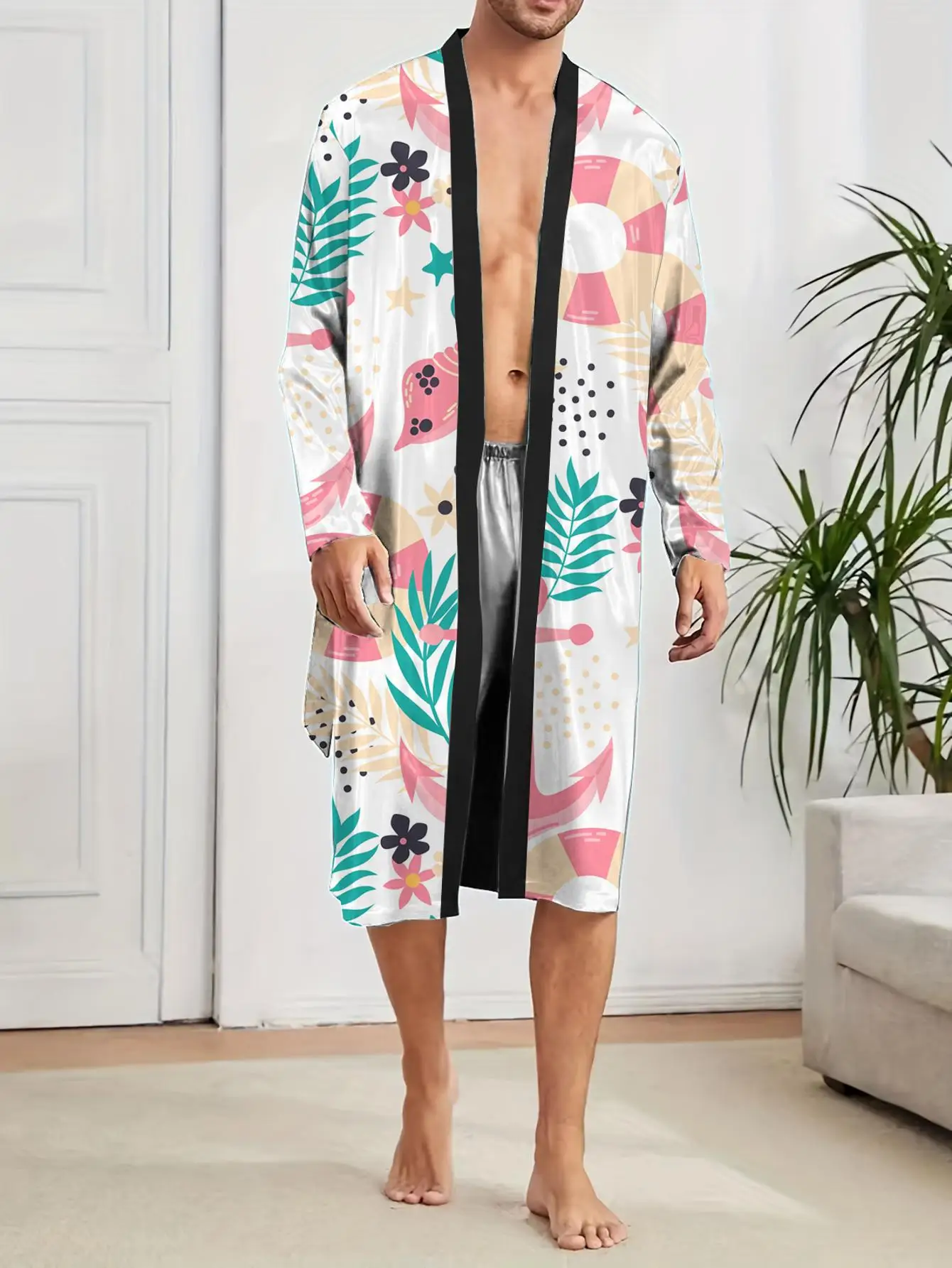 1pcs Men's Robes 2026 Spring/Summer bath robe sleepwear Men's bathrobe Breathable Bathrobe Funny pajamas Graphic 3D Printed