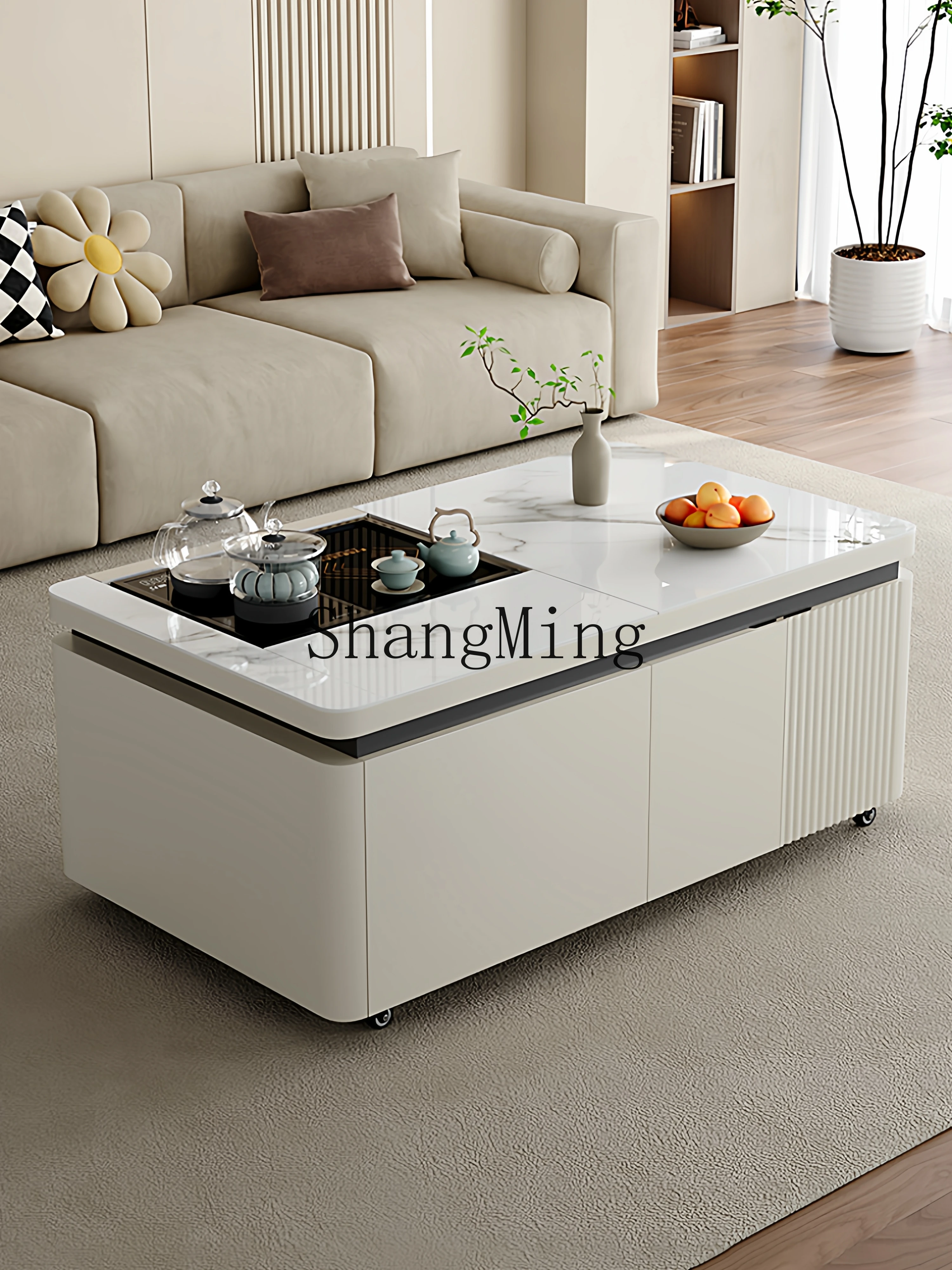 CL Multifunctional Adjustable Smart Coffee Table Kung Fu Tea Brewing Living Room  Integrated Movable Home Modern Simple