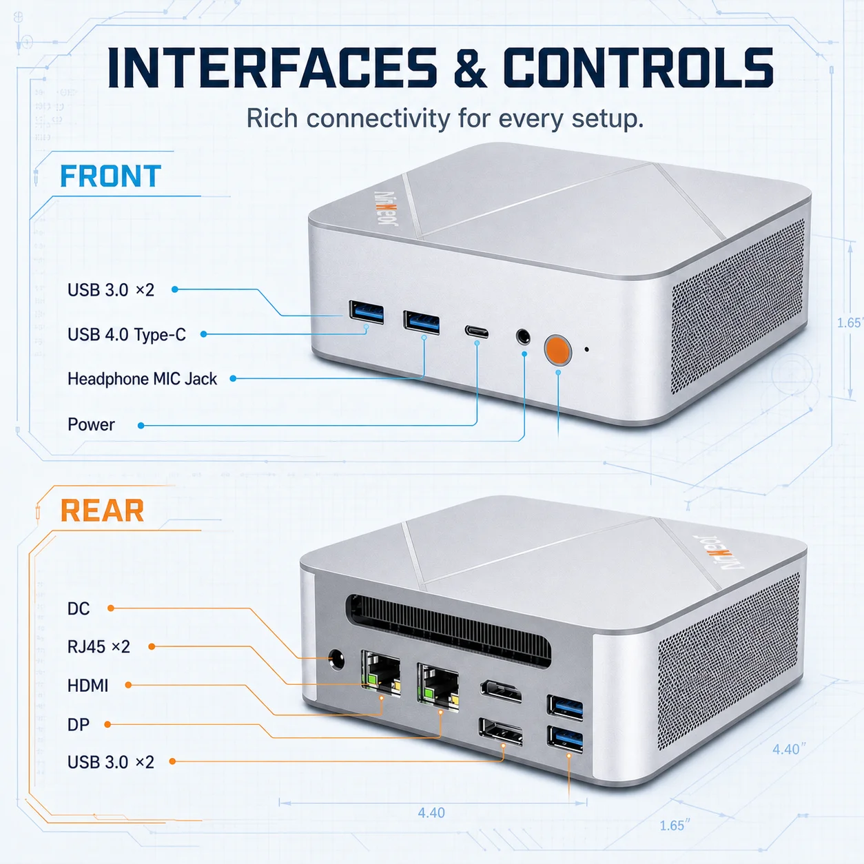The Ninkear L12 Pro mini PC is equipped with an Intel Core i9-12900HK processor, 16 GB of DDR4 memory, 1TB SSD, two 2.5G Ethernet ports, and WiFi 6; it supports Windows and Linux operating systems.