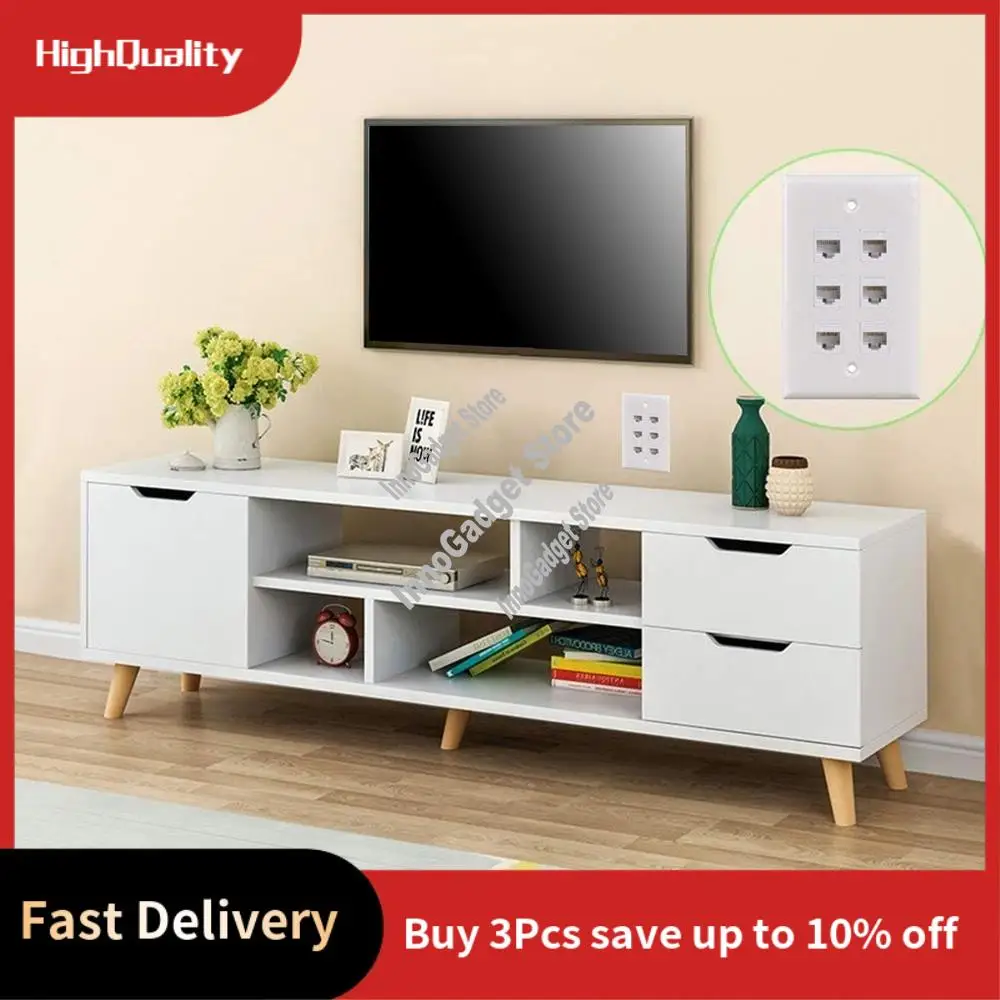 

Cat6 Wall Plate 6 Port With 1 Gang Low Voltage Mounting Bracket For Cat5e, Cat6, Cat6a, Cat7 Networking Cables, White-A19R