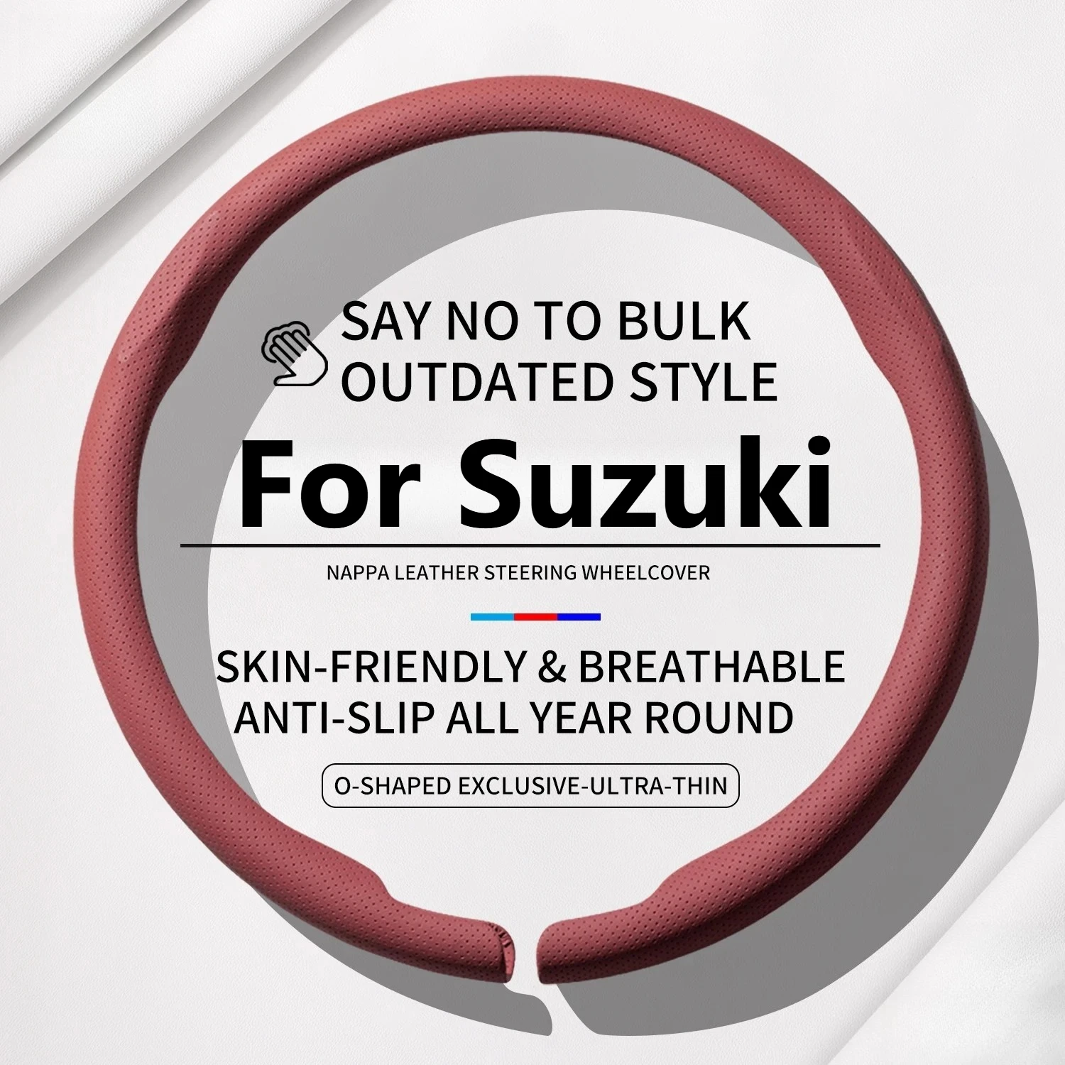 37cm Ultra Thin Breathable Steering Wheel Cover For Suzuki Spacia Hustler Wagon R Alto Jimny Comfortable Hand Feel All Weather
